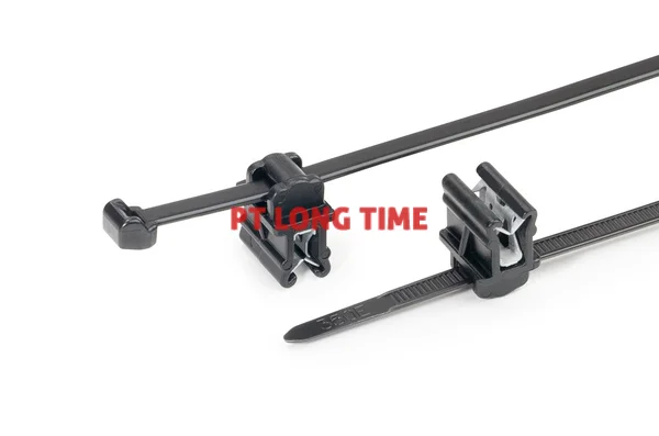 HellermannTyton Fixing Tie for Edge, Outside Serrated, ⌀4.0-45.0mm, Black, 500pcs.