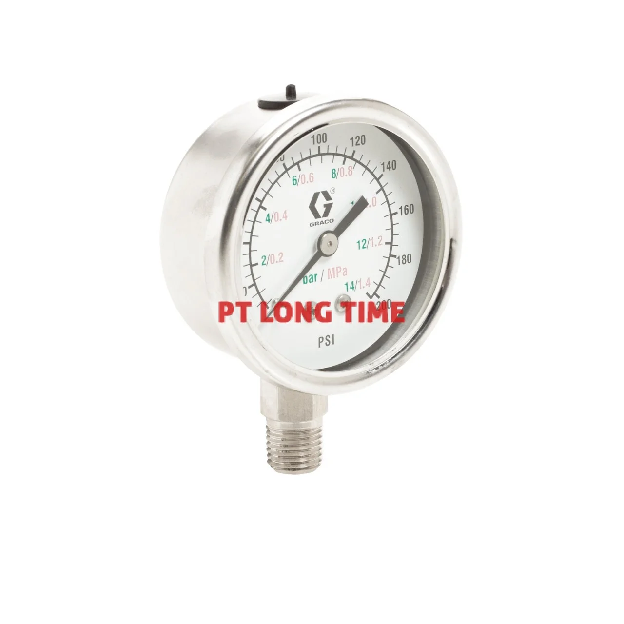 Stainless Steel Low Pressure Fluid Gauge, 0-100 psi