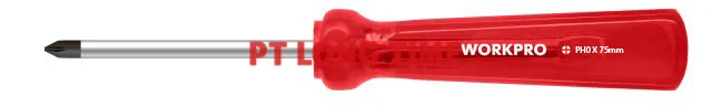 WORKPRO W021374 RED PHILLIPS SCREWDRIVER PH0 X 75MM